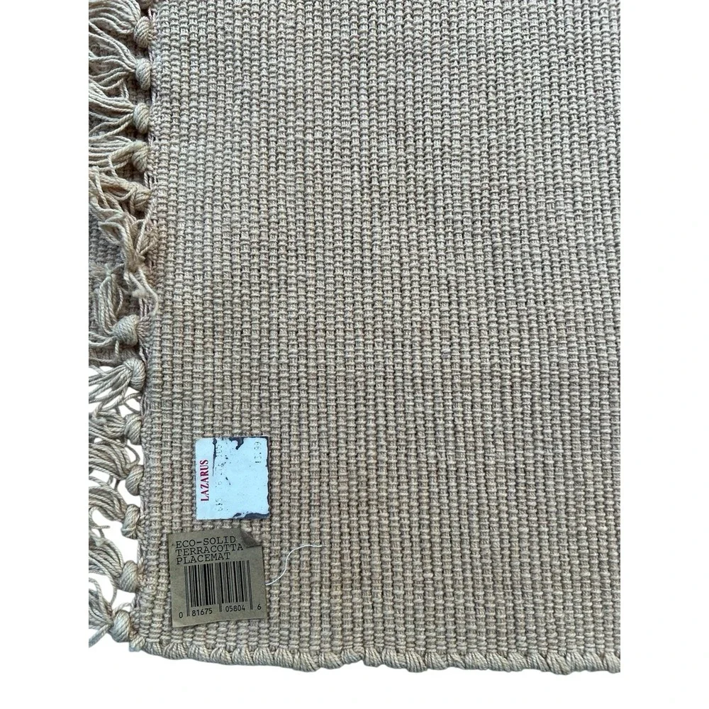4 New Woven Rag Rug Placemats - Park‎ B Smith - Eco Solid - Terra Cotta